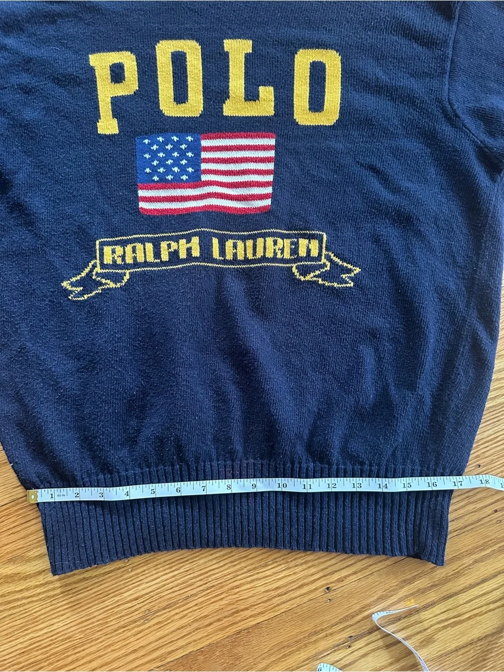 Vintage 90's Polo Ralph Lauren Navy Blue Sweater, Size Large